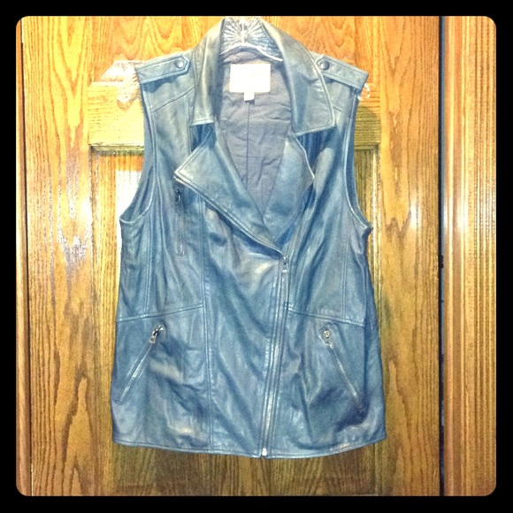 Lucky brand leather moto vest - Picture 1 of 4
